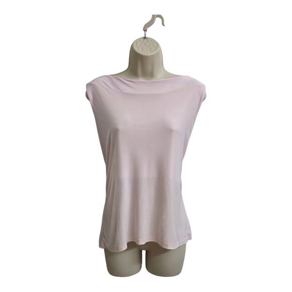 Y2K Vol 1 Demure Blush Pink Sleeveless Blouse Minimalist Chic Light And Flowy - Picture 2 of 6